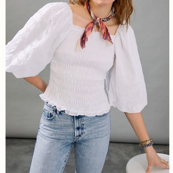 •ANTHROPOLOGIE• maeve bree cropped blouse - Picture 2 of 4